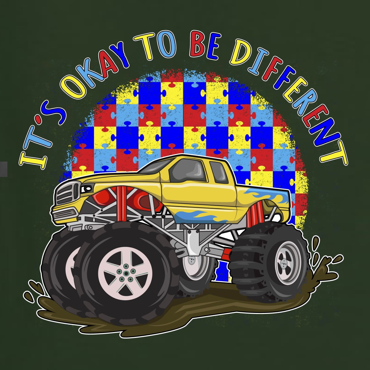 Wild Bobby Its Okay to Be Different | Truck Autism Awareness Men Long Sleeve Shirt