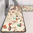 thumbnail image 2 of Kitchen Rugs Sets Of 2,Red Mushroom Line Light Pattern Anti Fatigue Kitchen Mat Rugs Non Slip Washable,Decorative Kitchen Floor Mats for Kitchen,Sink,Laundry,17"x47"+17"x47", 2 of 5