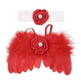 thumbnail image 2 of Alas de plumas para bebé recién nacido, diadema para bebés, ángulos, piezas personalizadas encantadoras adecuadas para bebés de 0 a 2 rojo Soledad Alas de moda, 2 of 10