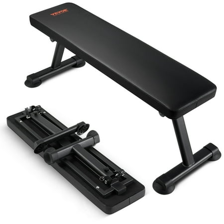 VEVOR Flat Weight Bench, Foldable Strength Training Bench, Utility Workout Bench for Full Body Workout,1000 LBS Press Bench for Home Gym Exercise,for Multi-Purpose Weight Training and Ab Exercises