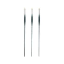 Creative Mark Imperial Professional Chungking Hog Bristle Brush - Filbert #1 Pack of 3 Handmade Long Handle Oil Paint Brushes for Artists, Nickel-Plated Brass Ferrules, Stiff yet Soft Natural Bristles