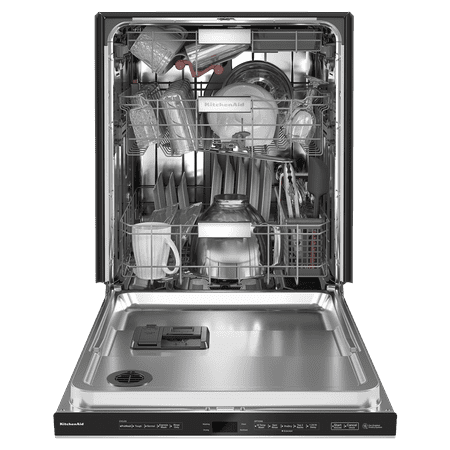 KitchenAid - Top Control Built-In Dishwasher with Stainless Steel Tub, FreeFlex Third Rack, 44dBA - Stainless Steel