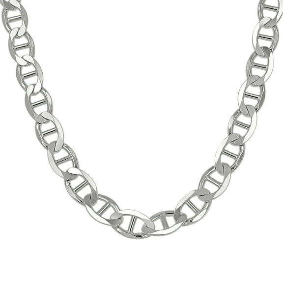 Auriga 7mm Solid Classic Mariner Chain Bracelet 7" in 925 Sterling Silver