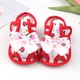 thumbnail image 6 of Siilsaa Girls Sandals Soft Open Toe Princess Flat Shoes Summer Sandals Toddler/Little Kid Red,5, 6 of 7
