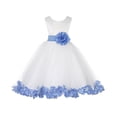 thumbnail image 3 of Ekidsbridal Satin Ivory Cornflower Tulle Rose Petal Flower Girl Dress Christmas Party Bridesmaid Holiday Wedding Pageant Birthday 302T S, 3 of 3