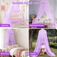 thumbnail image 6 of Bed Canopy with Lights, Bed Canopy for Girls Princess with Luminous Stars, Canopy Bed Curtains for Twin to King Size Bed, Baby Kids Adult Indoor Decor Bedroom Reading Nook Outdoor Camping,Purple, 6 of 13
