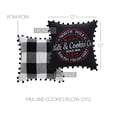 thumbnail image 3 of VHC Brands Annie Black Check Milk and Cookies Pillow 12x12, 3 of 4