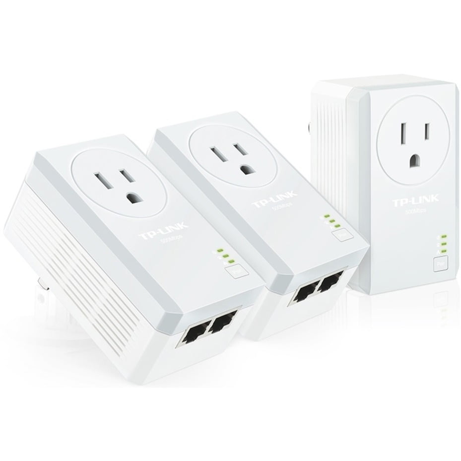 TPLink AV500 Passthrough Powerline Adapter, 2 Ports, 3Pack