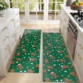 thumbnail image 4 of Kitchen Rugs Sets Of 2,Green Christmas Gingerbread Man Pattern Anti Fatigue Kitchen Mat Rugs Non Slip Washable,Decorative Kitchen Floor Mats for Kitchen,Sink,Laundry,17"X47", 4 of 5