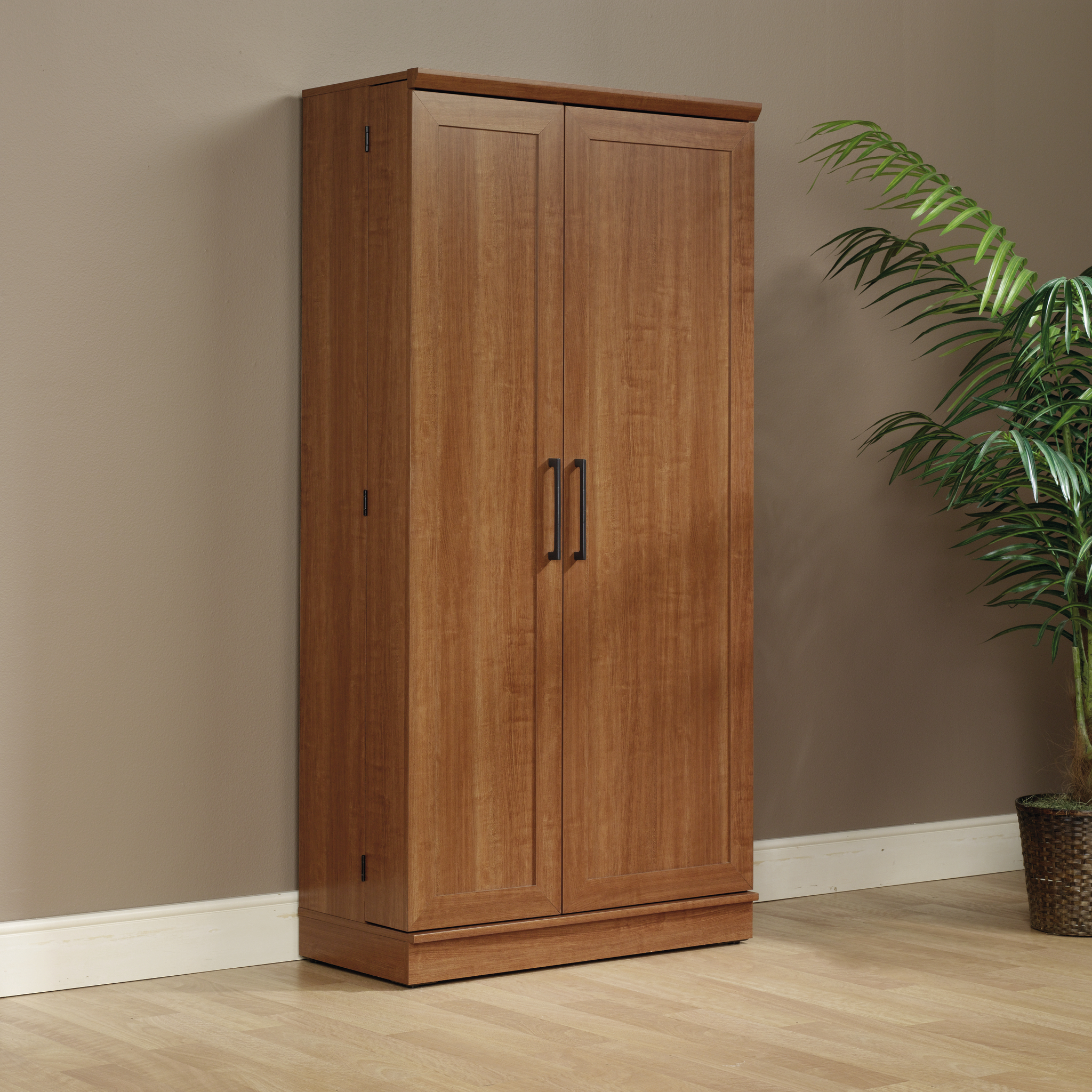 Sauder HomePlus 71" Tall 2-Door Multiple Shelf Wood Storage Cabinet, Sienna Oak Finish - image 5 of 9