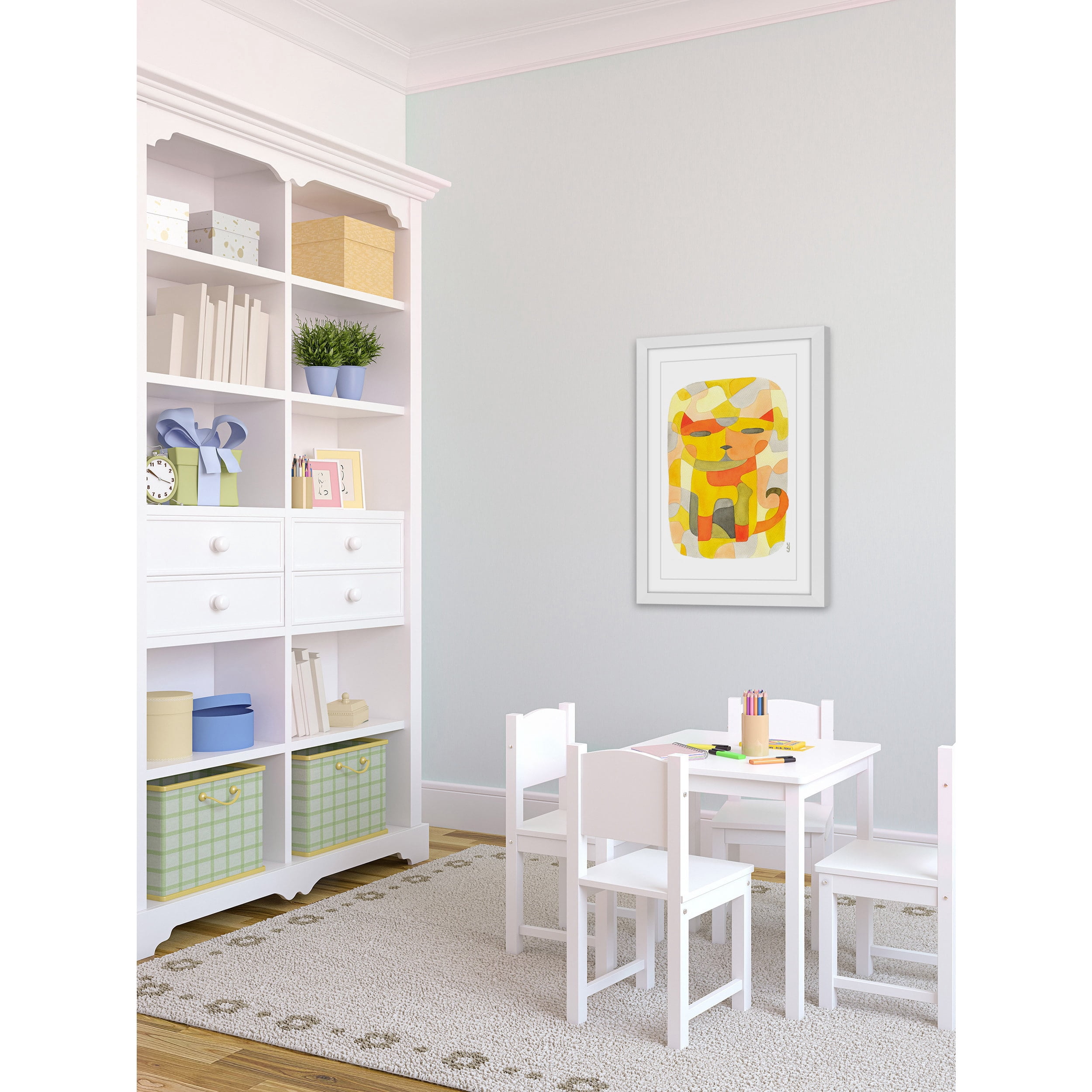 Marmont Hill - "Cat 1" by Yolanta Gawlik Framed Painting Print