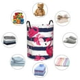 thumbnail image 6 of Easygdp Pink Flamingos Large Dirty Clothes Hamper, Lightweight Storage Basket, Household Laundry Bag with Handle - Small, 6 of 8