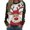 Brown, variant on Womens Merry Print O Neck Sweatshirt Round Neck Fit Pullover Tops Fashion Long Sleeve Workout Shirts Loose Blouse Going Out Tops Women M