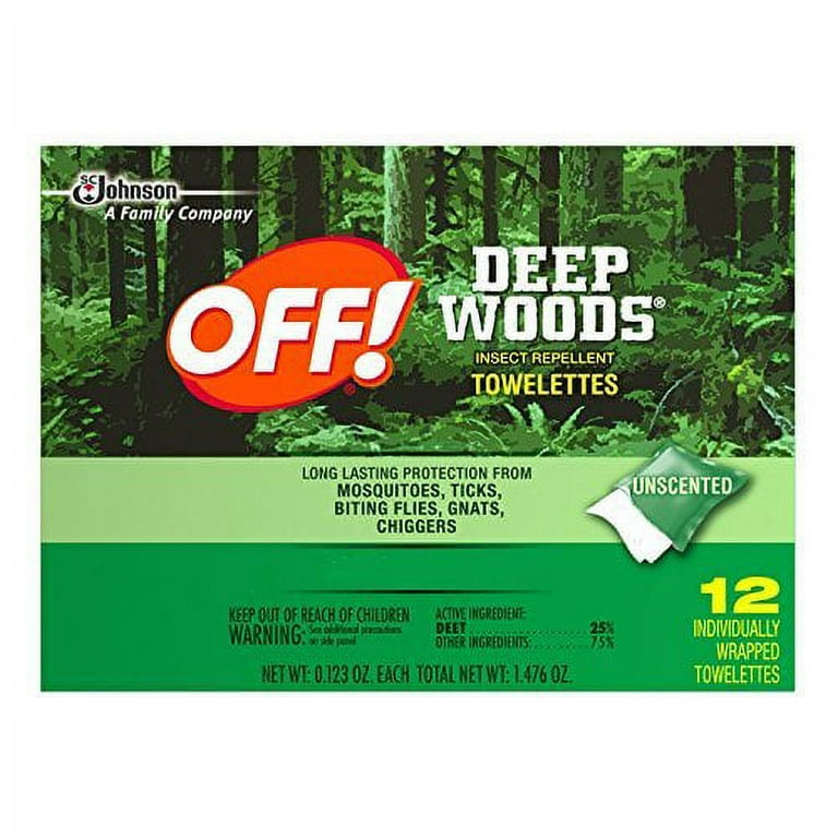 Off Deep Woods DEET Insect Repellent Wipes - 12 Individually