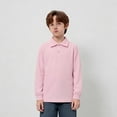 thumbnail image 4 of Boys' Polo Shirt Long Sleeve Boy Pink Button down Shirt Casual Tops Uniform Shirts for Boys Boy Clothes 10-11 Years, 4 of 4