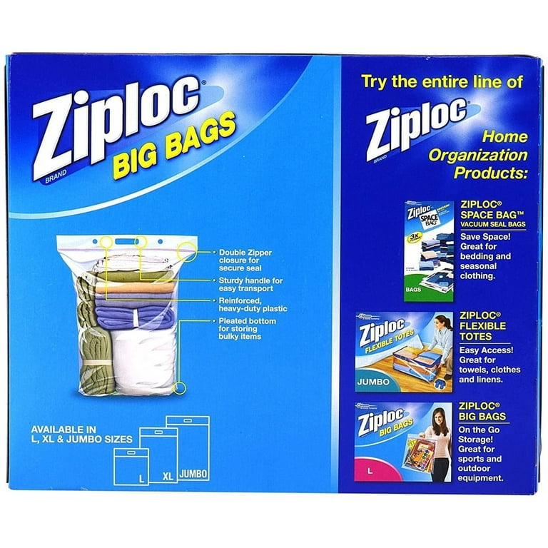 Ziploc Big Bags Clothes And Blanket Storage Bags For Closet Organization,  Protects From Moisture, Xl, 4 Count - Imported Products from USA - iBhejo