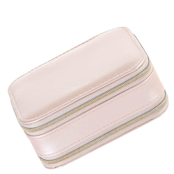 Masteelf Portable Jewelry Box for Women Made of PU Leather and Flocked Cloth Red Compact Design for Rings Earrings Necklace 6.3x4.7x2.8 Inches