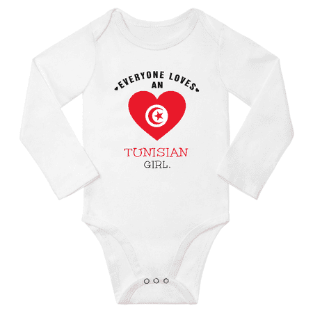 

Everyone Loves An Tunisian Girl Baby Long Slevve Bodysuit (White 6-12 Months)