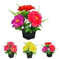 thumbnail image 2 of Coofit Potted Plant Realistic Desktop Artificial Peony Fake Flower for Home Office, 2 of 6