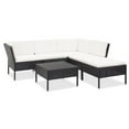 thumbnail image 1 of vidaXL 6 Piece Garden Lounge Set with Cushions Poly Rattan Black, 1 of 5