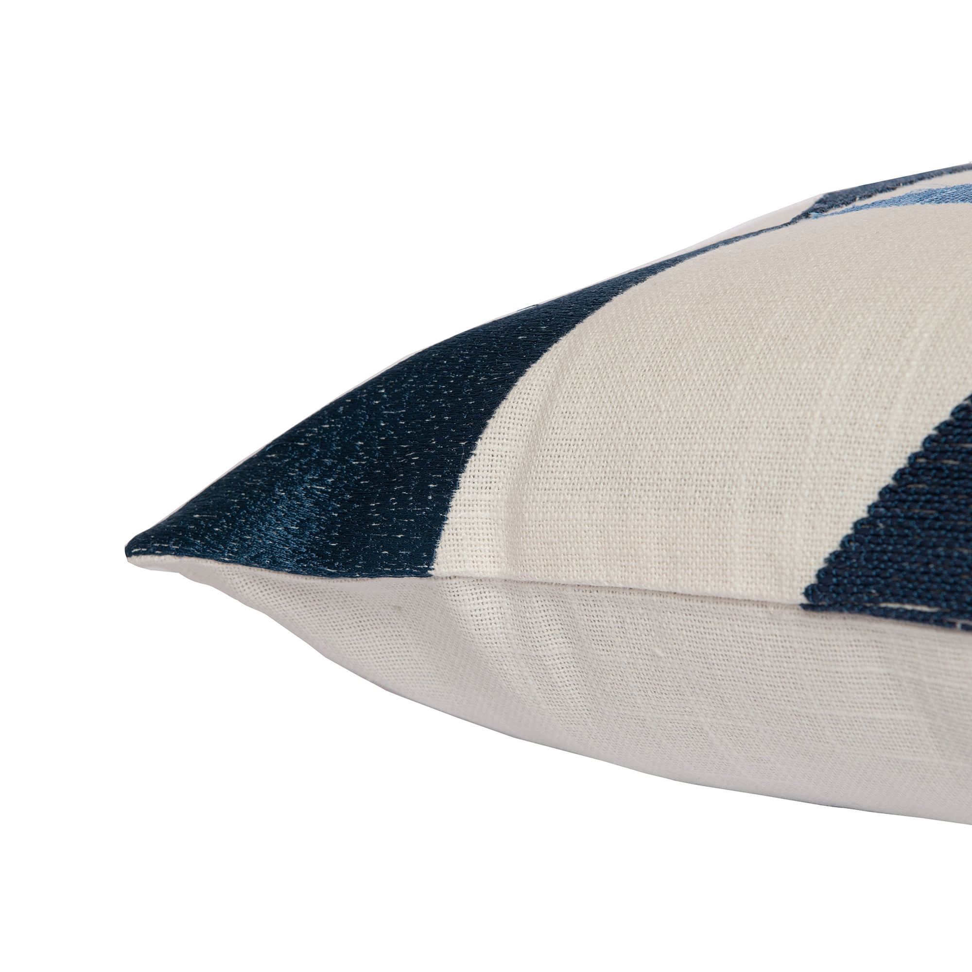 Ox Bay Stacy Garcia 24" x 24" Ivory/Blue Embroidered Geometric Adult Decorative Throw Pillow Cover