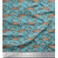 thumbnail image 1 of Soimoi Poly Georgette Fabric Leaves & Tiger Jungle Print Fabric by The Yard 42 Inch Wide, 1 of 1