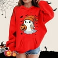 thumbnail image 2 of Byoo Halloween Hoodie for Girls Cute Cartoon Ghost Print Soft Pullover Hooded Sweatshirt, 2 of 4