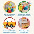 thumbnail image 4 of Battat Spinning Bus Toy with 9 Color-Coded Figurines, Toddler and Preschool Bus Play Vehicles Toys, 4 of 10