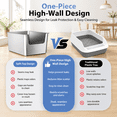 thumbnail image 3 of Sliver 15.6"L×11.8"W×7.9"H Stainless Steel Cat Litter Box for Small Cats and Kittens, 3 of 6