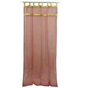 Mogul 2 Indian Curtains Red Golden Sheer Window Treatment 48"x84"