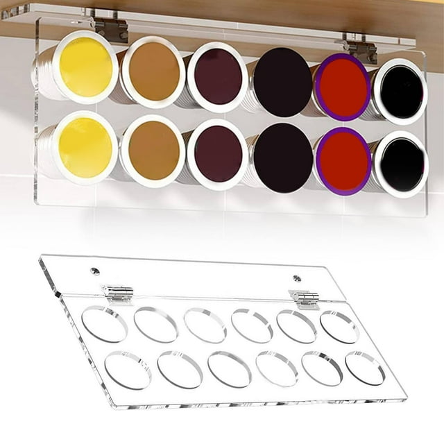 Support de Rangement Tiroir 36 Dosettes de Café Rangement Coulissant Porte-Dosettes de Boisson en Métal Noir