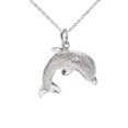 thumbnail image 1 of Sterling Silver Jumping Dolphin Pendant Necklace, 18", 1 of 1