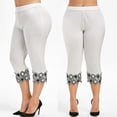 thumbnail image 2 of Guardurnaity Leggings de cintura alta Pantalones de yoga transpirables Pantalones de chándal de tres cuartos Ropa Prendas para la parte inferior del cuerpo Blanco 5XL, 2 of 6