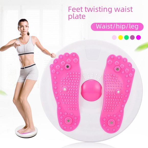 Pink Foot-Shaped Magnetic Waist Twisting Machine - Home Fitness Equipment for Abdominal Toning & Full-Body Workout, Secure Fit Non-Folding Design for Easy Storage & Home Use