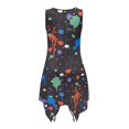 thumbnail image 2 of HELLHERO Colorful Paint Splatter Women Sleeveless Round Neck Irregular Hem Pocket Dress, Side Pockets Sleeveless Sundress With Side Pockets Summer Sleeveless Dress, 2 of 8