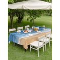thumbnail image 3 of Outdoor Tablecloth with Umbrella Hole & Zipper, Navy Blue Coastal Beach Rectangle Tablecloth 60x120 Inch, Summer Nautical Ocean Beige Seaside Patio Table Cover Waterproof Table Cloth for Picnic/Party, 3 of 7