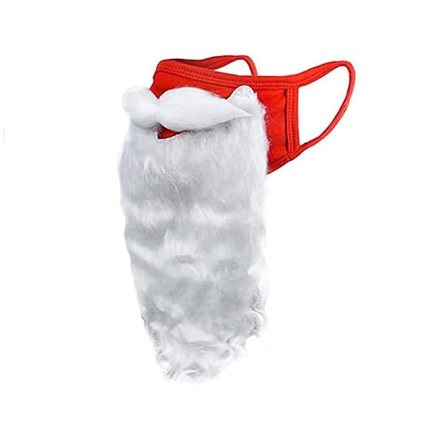 Máscara de barba de Papá Noel XianweiShao Cubierta de cara Navidad Fiesta lujo blanco