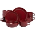 thumbnail image 1 of 10 Strawberry Street Wazee Matte Coupe Dinnerware Set, 16 Pc, Red, 1 of 4