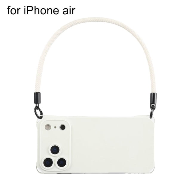 for IPhone17/17Pro/17 Pro Max/17Air Solid-Color Wristband Phone Leather