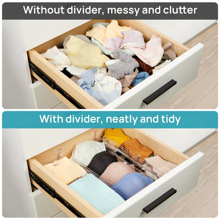  HiYZ Expandable Drawer Dividers with Inserts, Large