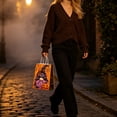 thumbnail image 6 of Sahpxhe Halloween Kraft Paper Gift Bags,Spooky Pattern Treat Bag with Handles,Reusable Party Favor Bags Candy Bags for Trick or Treat,8.3X5.9X3.1in Orange-E, 6 of 7