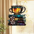 thumbnail image 5 of Book Lovers Ornament Acrylic Reading Book Coffee Cup Ornaments Love Bookish Decor Librarian Gifts for Christmas Holiday New Year Party Xmas Tree Decorations Hanging, 5 of 9