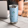 thumbnail image 4 of 20oz Tumbler with Lid and Straw Stainless Bule Flowers Steel Vacuum Insulated Water Coffee Tumbler Cup, Double Wall Vacuum Insulated Travel Mug Reusable Tumblers for Ice Drinks, Hot Beverage, 4 of 7