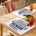 thumbnail image 4 of Blue Grey Graduation Season Placemats Set of 4 Funny Words Modern Art Place Mats Indoor Wipeable Table Mats Washable Cloth Dining Table Placemats for Kitchen Holiday Party Home Decor 13x19 Inch, 4 of 9