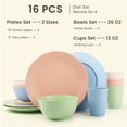 thumbnail image 6 of Homienly 16-Piece Wheat Straw Dinnerware Set, Plates, Bowls & Cups, Microwave & Dishwasher Safe, Multi Light, 6 of 8