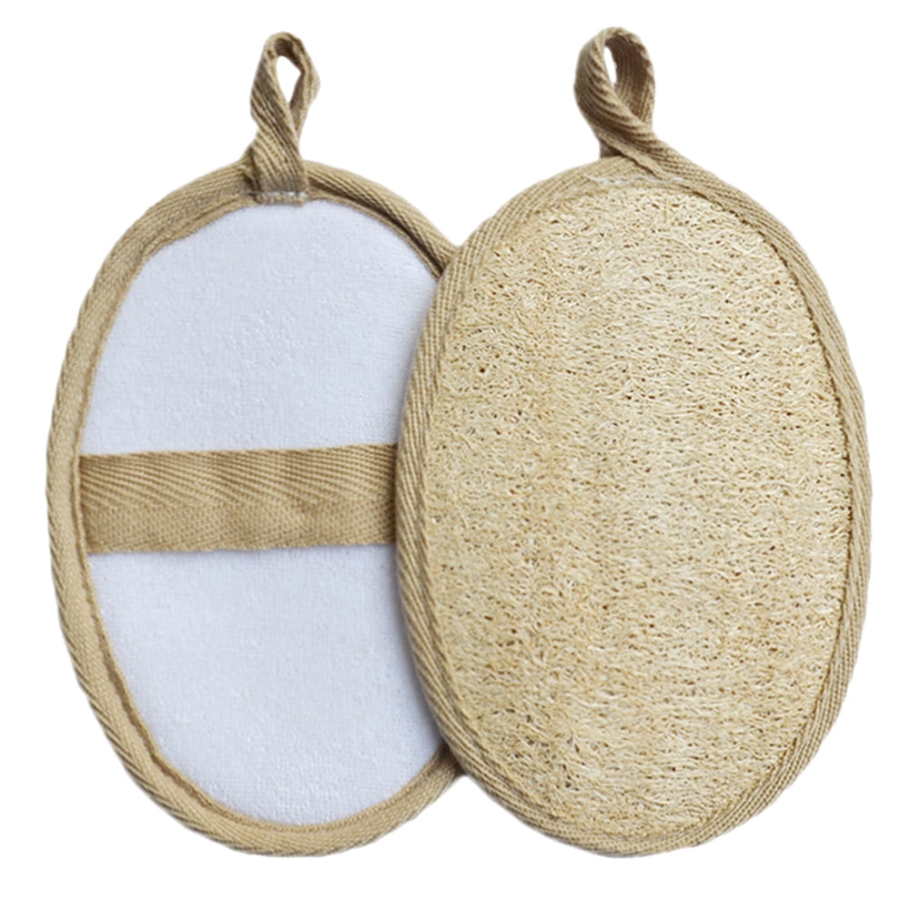 2Pcs Loofah Exfoliating Body Scrubber, Biodegradable Shower luffa Pad