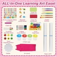thumbnail image 2 of Ealing Kids Easel with Paper Roll Wooden Standing Easel Foldable Double Sided Adjustable with Magnetic Letters Number Paint Brush,19.16"D x 22"W x 49"H (Pink), 2 of 7