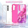 thumbnail image 2 of CASEFIV for Samsung Galaxy S23 FE Case, Marble Pattern 3 in 1 Heavy Duty Shockproof Full Body Hard PC+Soft Silicone Drop Protective Women Girls Case,Hot Pink, 2 of 7