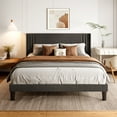 thumbnail image 3 of Asofer Queen Size Platform Bed Frame with Tufted Headboard, Steel Slat Support System, Grey, 3 of 7