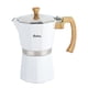thumbnail image 1 of Cafetera Italiana De Aluminio, Doble Filtrado Espresso Moka Pot Clásica Fácil de Limpiar, Filtro Reutilizable, Compatible con Gas, Eléctrica y Cerámica, 6 Tazas 250 ml, Color Blanco, 1 of 6